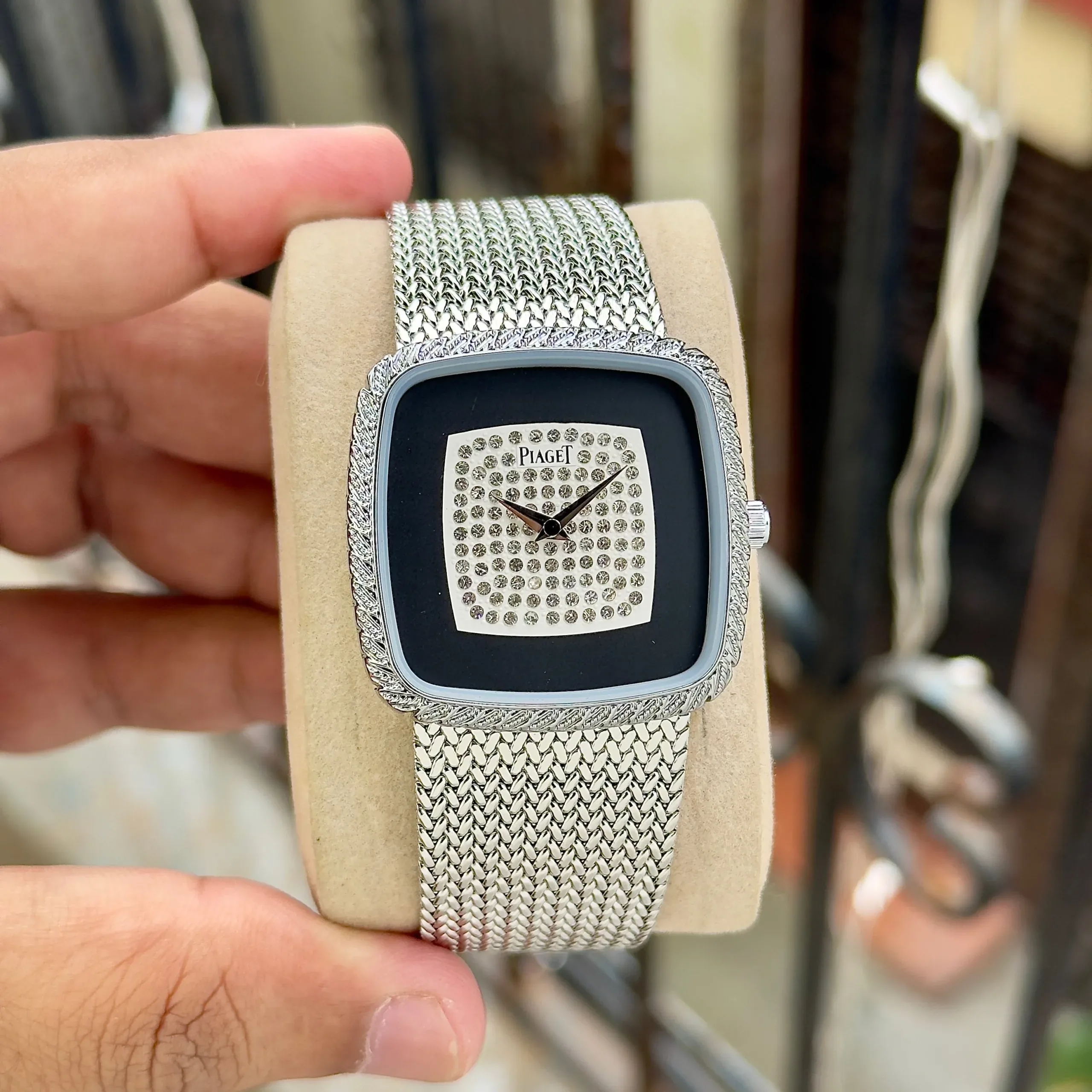 Piaget Silver Crystal Black Dial - Image 1