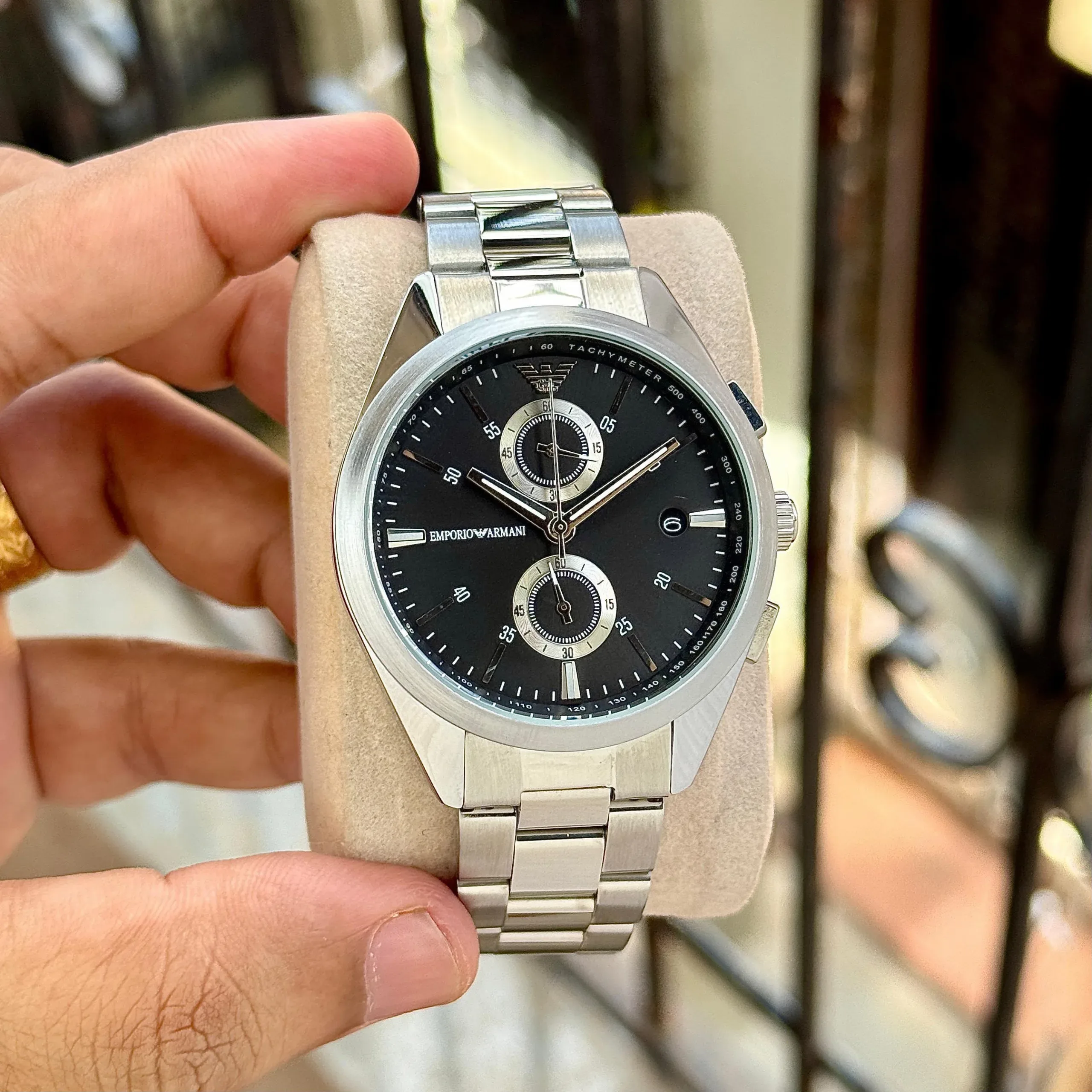 Emporio Armani Jet Black Dial - Image 2