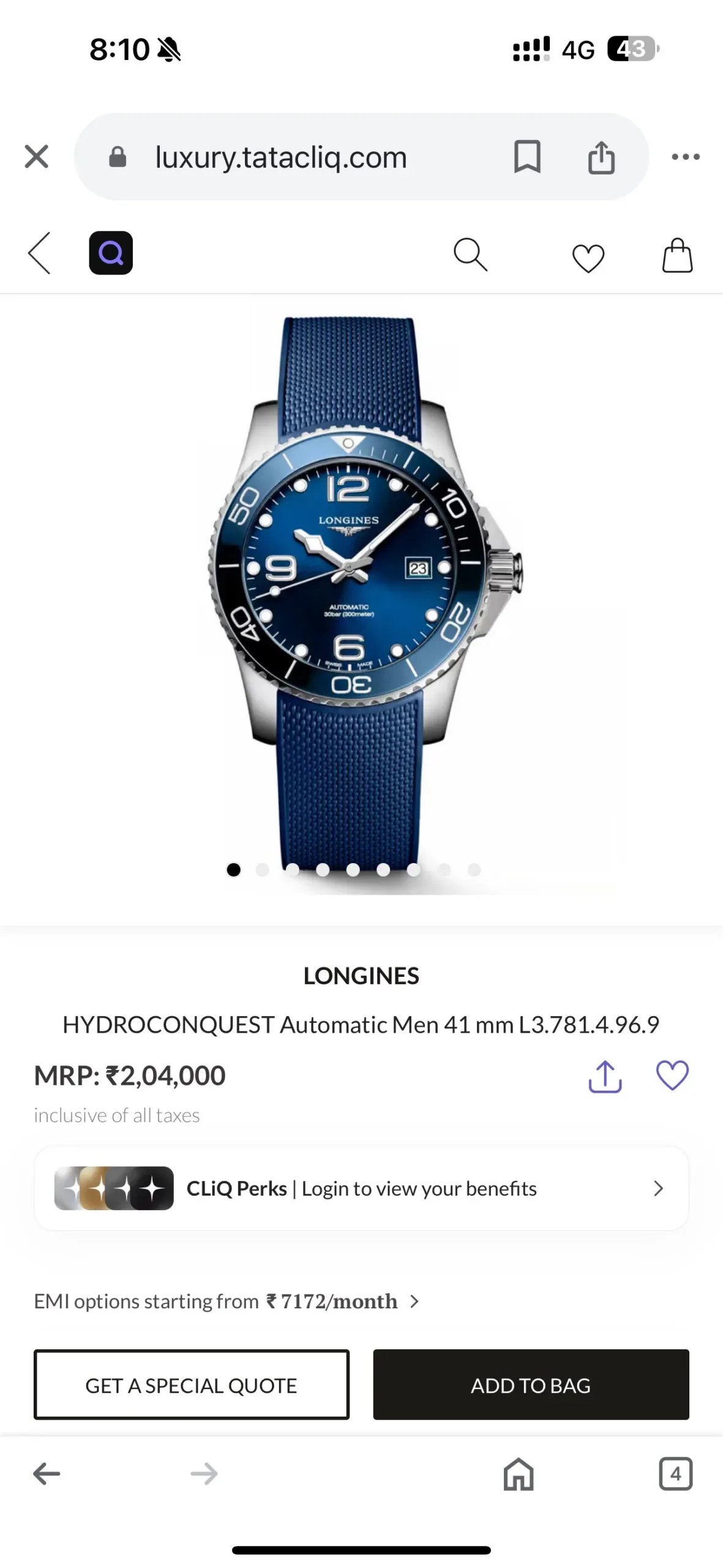 Longines Hydro Conquest Blue Automatic - Image 3