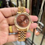 Seiko Day Date Brown Sunburst Dial