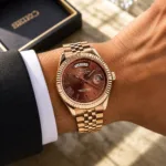 Seiko Day Date Brown Sunburst Dial - Image 4