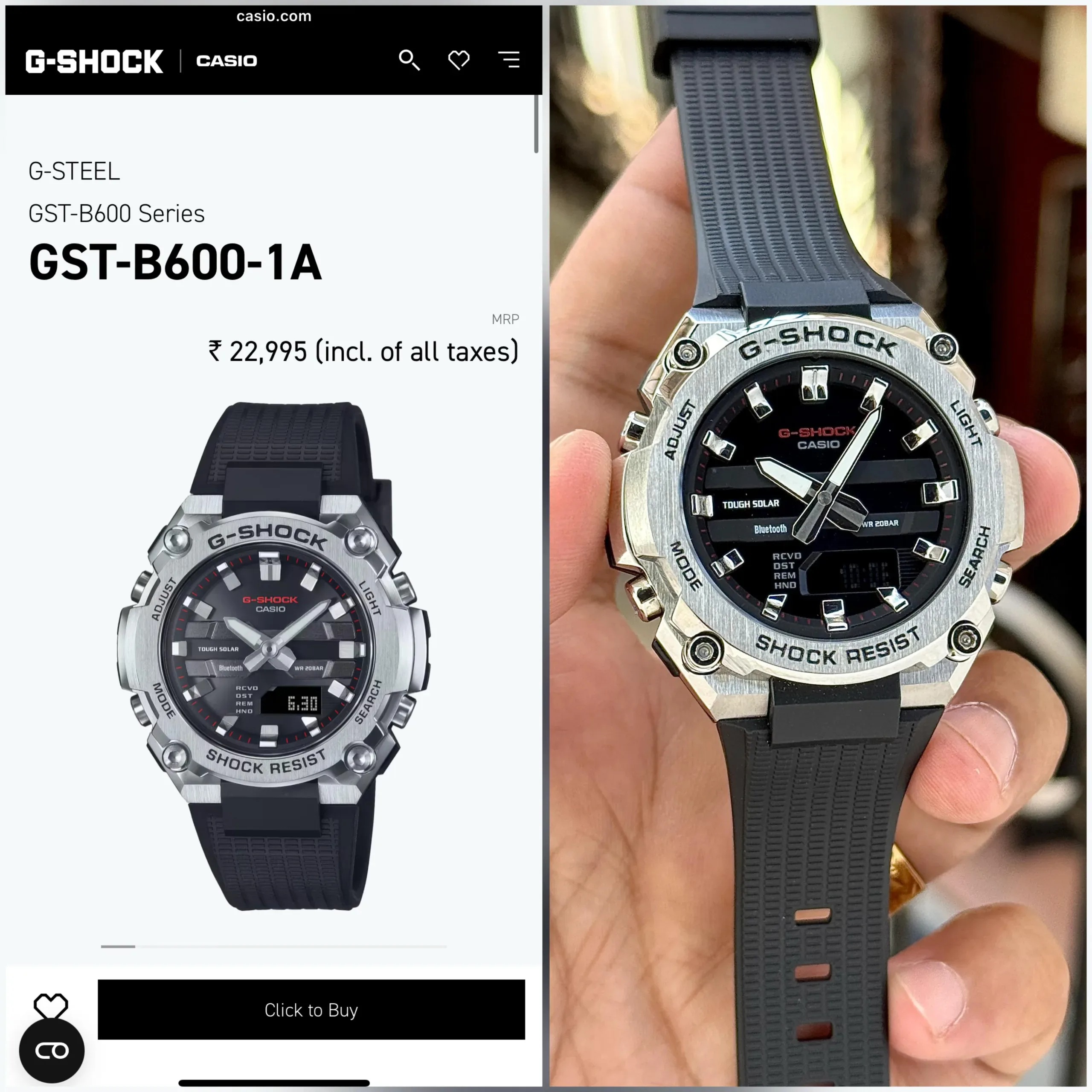 G Shock Casio Digital GST-B600 Series - Image 2
