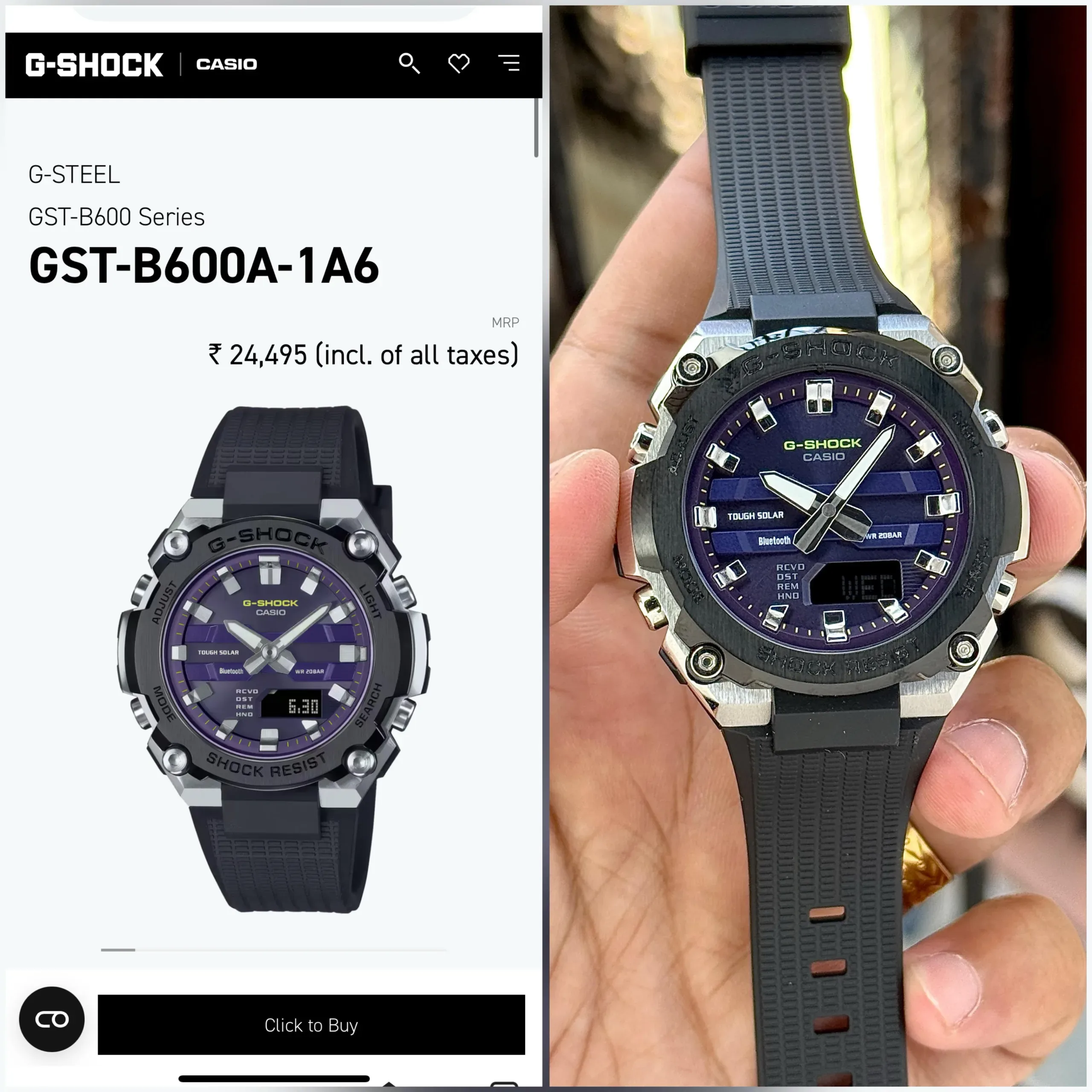 G Shock Casio GST-B600A-1A6 Series - Image 2