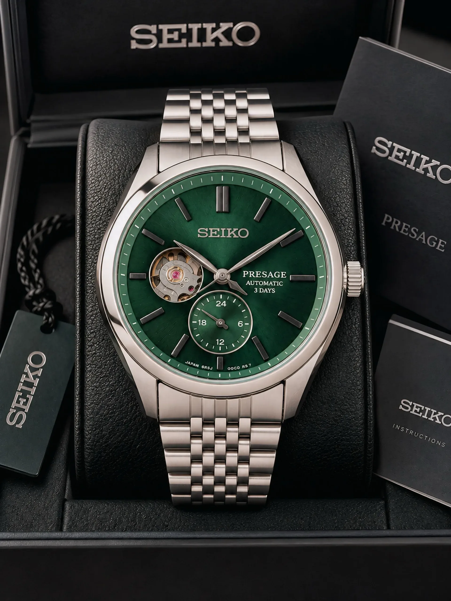 Seiko Presage Open Heart Green Dial - Image 3