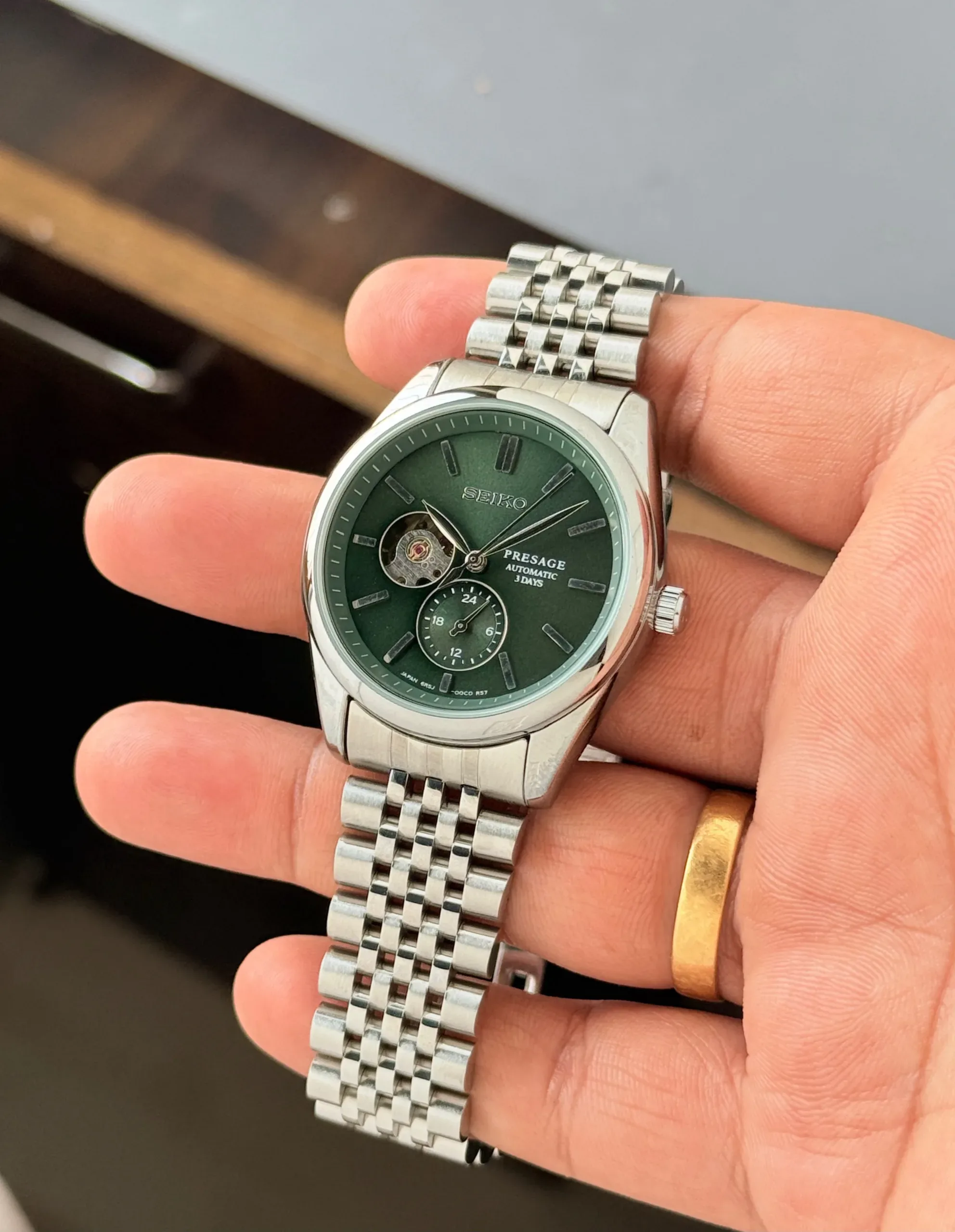 Seiko Presage Open Heart Green Dial - Image 4
