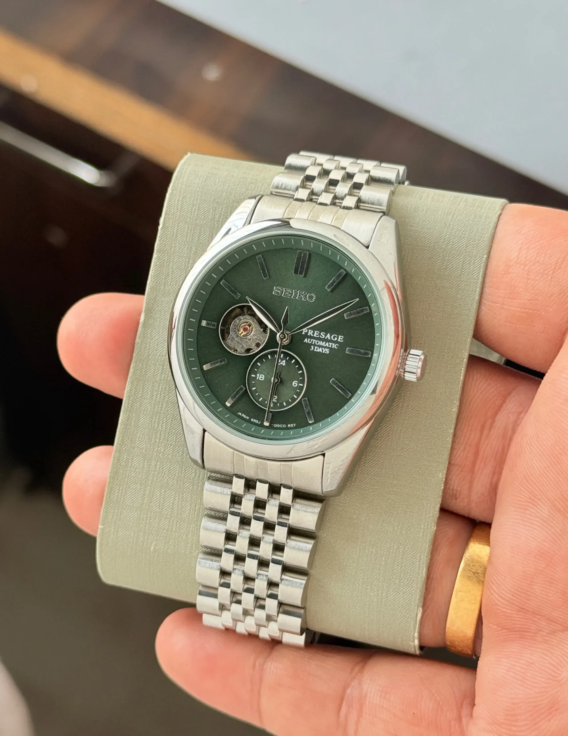 WhatsApp Image 2026-10-22 at 11.56.21 PM (2) Seiko Presage Open Heart Green Dial - Image 1