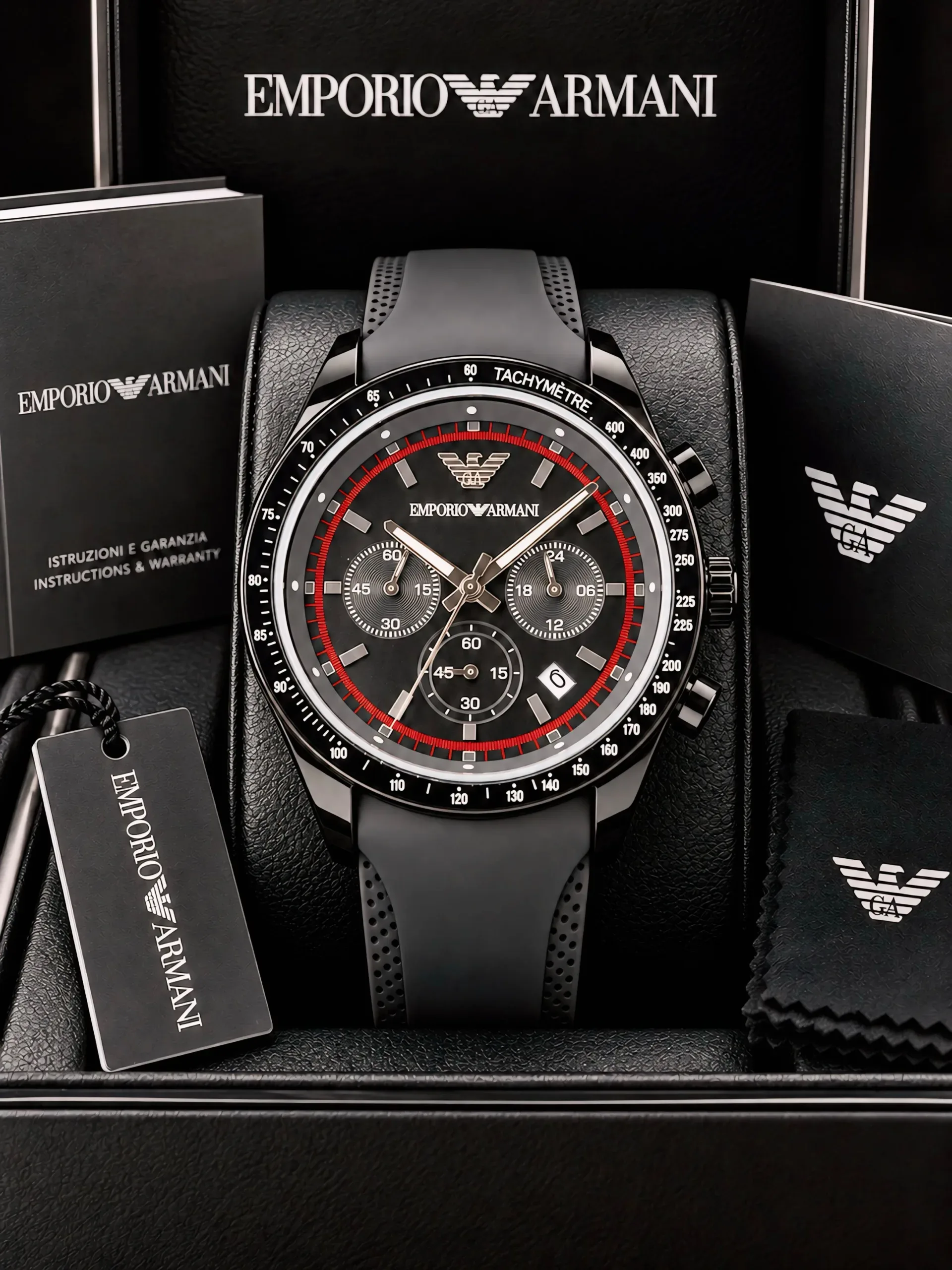 Emporio Armani Sportivo Black Chronograph - Image 2