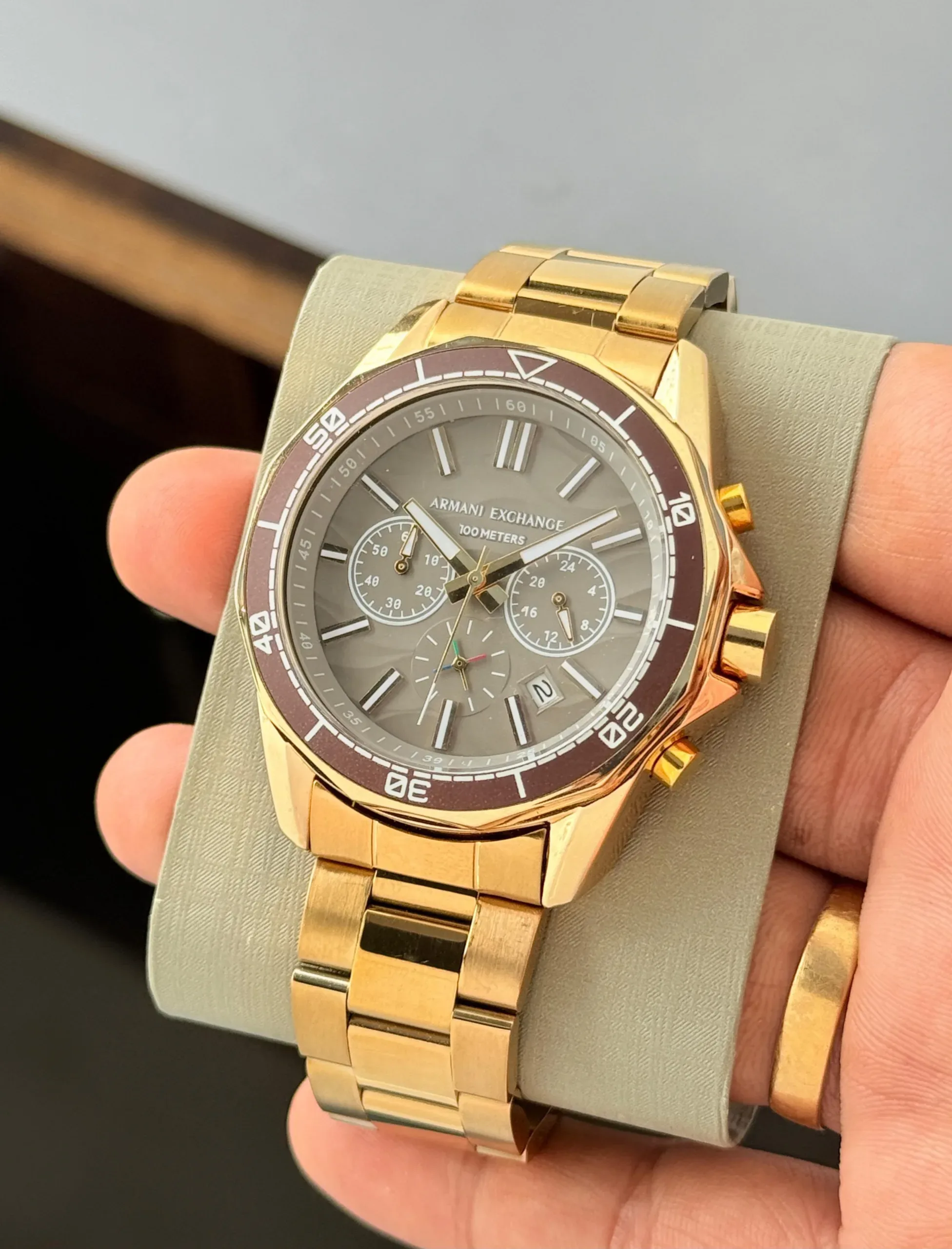 WhatsApp Image 2026-10-22 at 11.56.54 PM (1) Armani Exchange Spencer Chronograph Golden - Image 1
