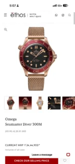 Omega Seamaster Professional Gold Black Dial - Image 2