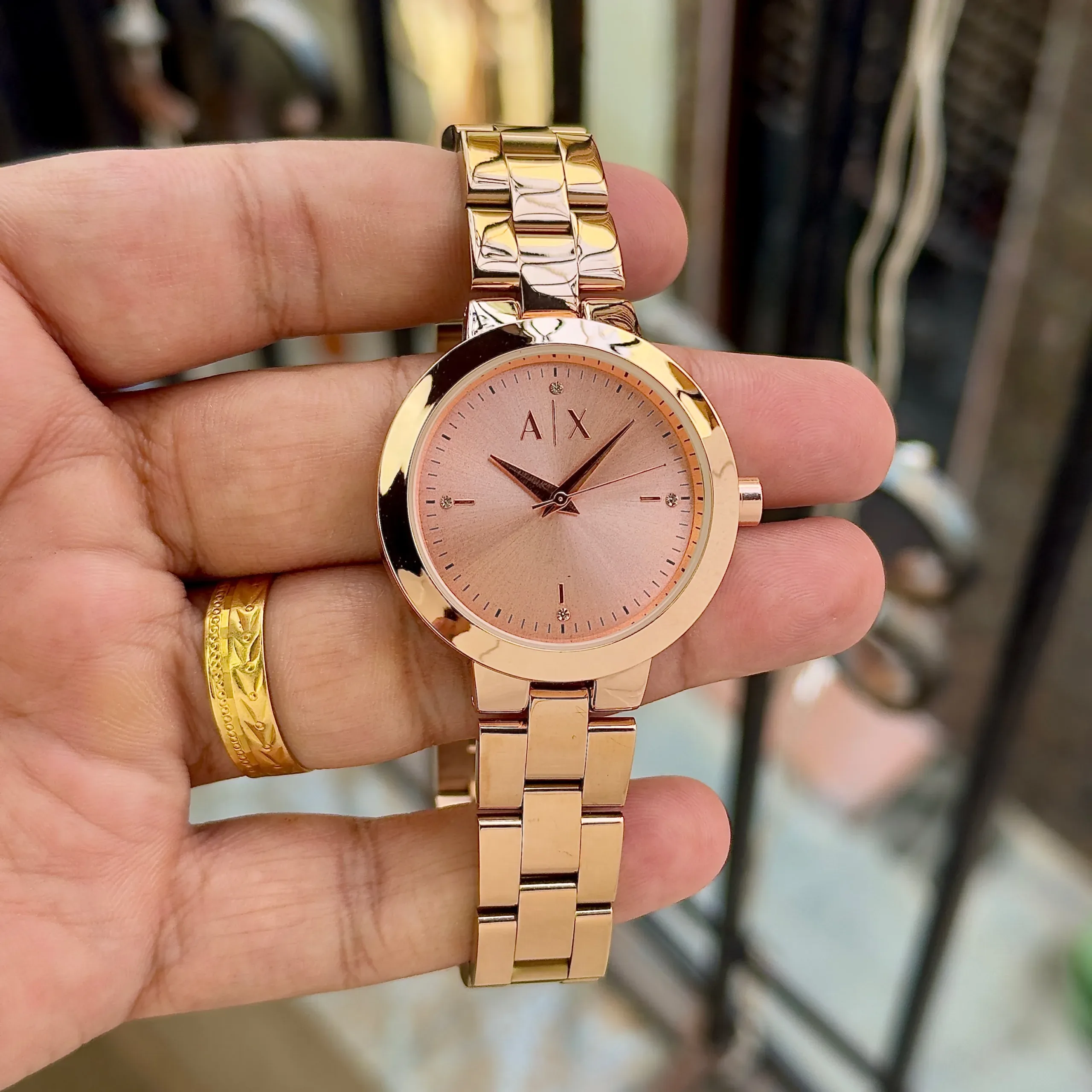 Armani Exchange Rose Gold Sunray Dial - Image 2