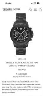 Versace 43mm Black Dial Chronograph - Image 3