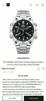 Edifice Casio 43mm Black Dial - Image 2