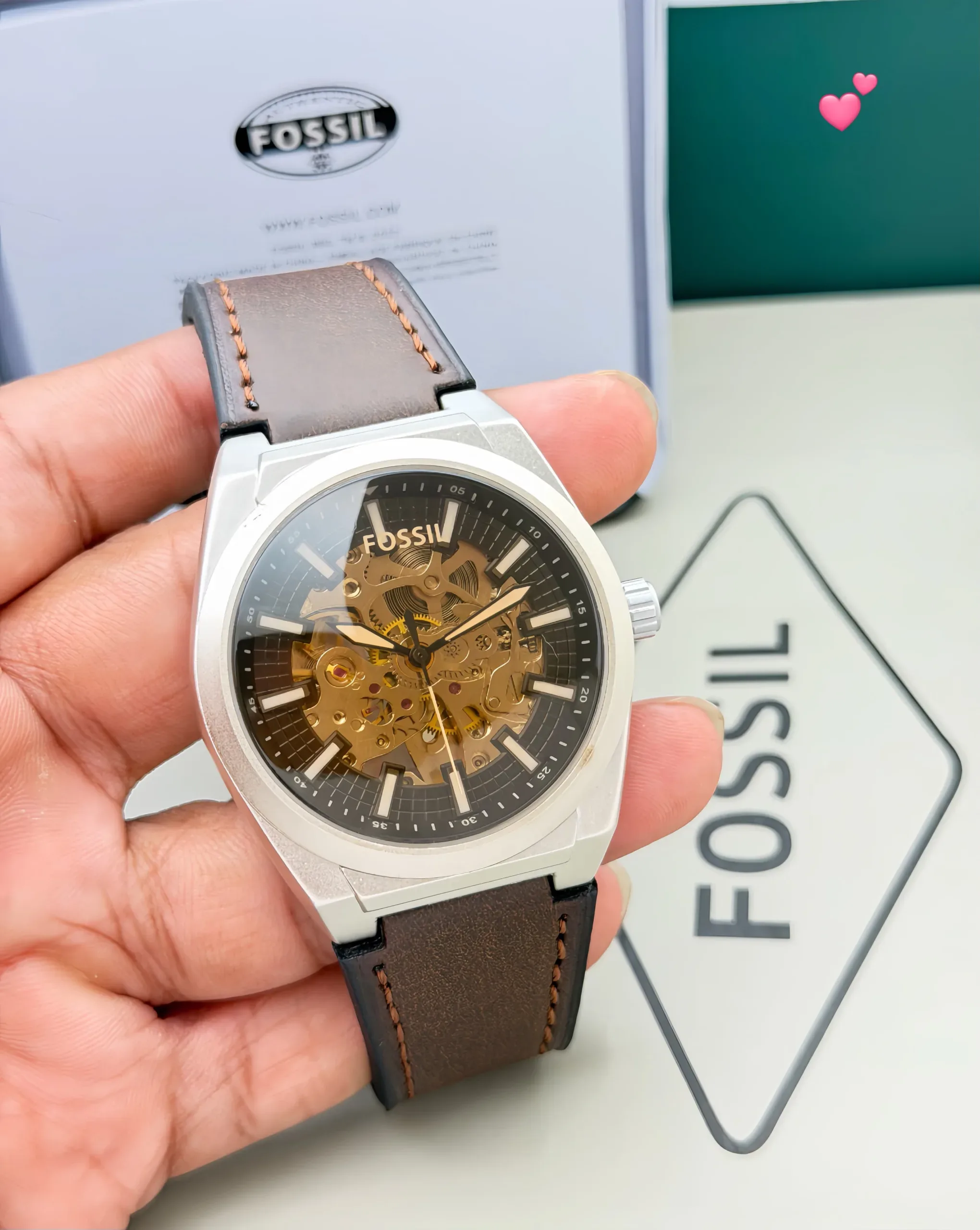Fossil Brown Skeleton Dial Automatic - Image 2