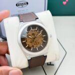 Fossil Brown Skeleton Dial Automatic