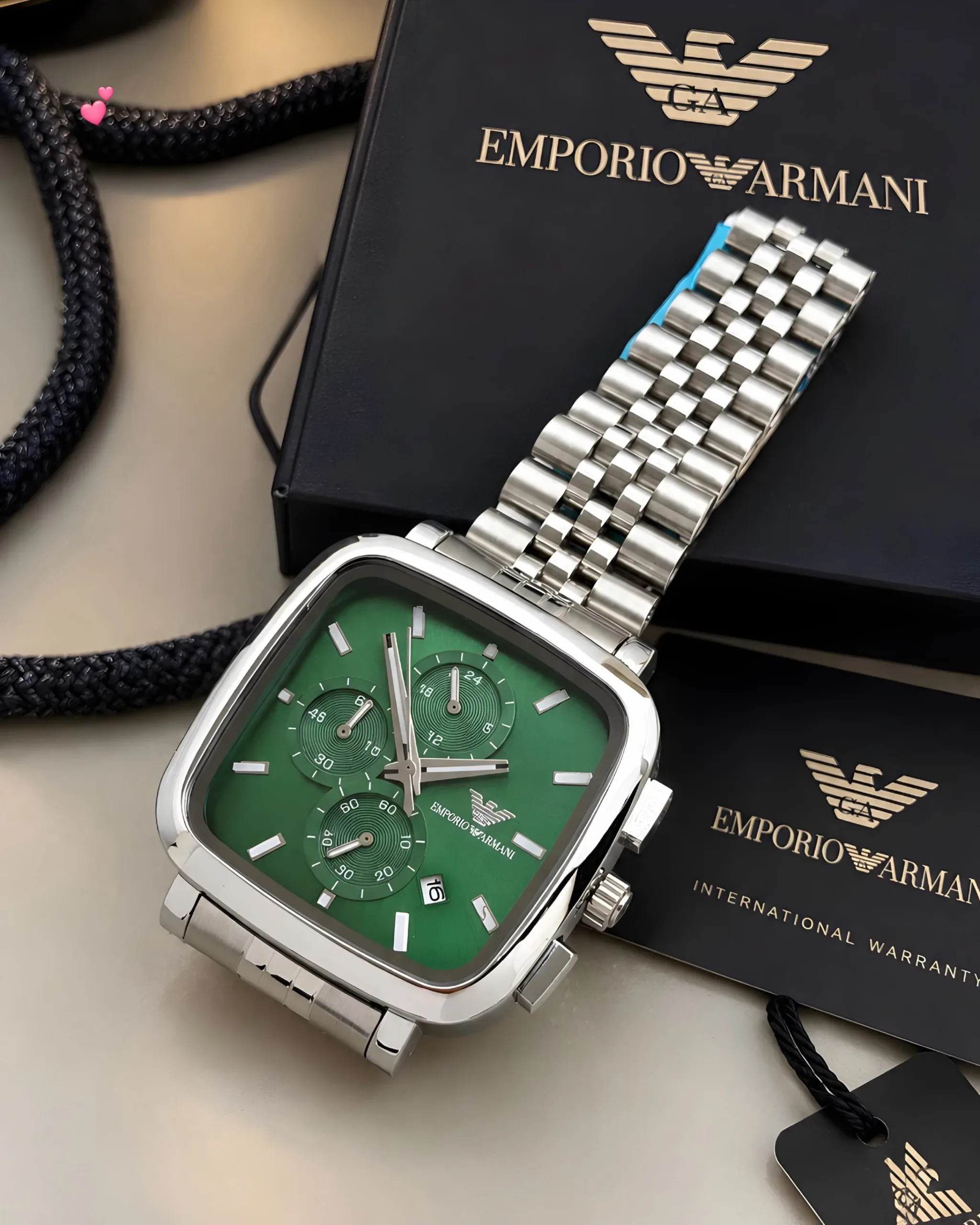 Emporio Armani Grren Dial Chronograph - Image 2
