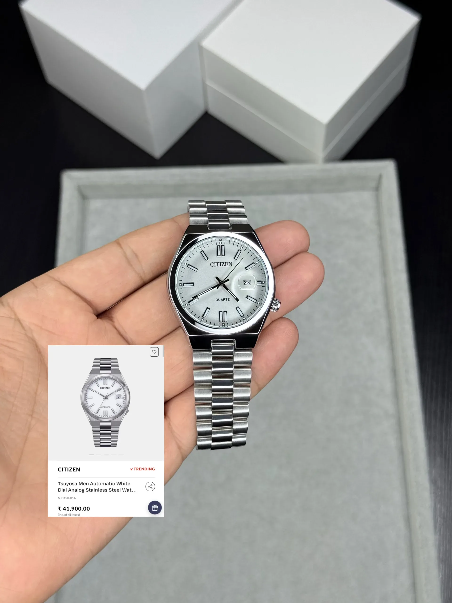 WhatsApp Image 2026-10-23 at 1.14.43 AM (1) Citizen Tsuyosa White Dial Quartz - Image 1