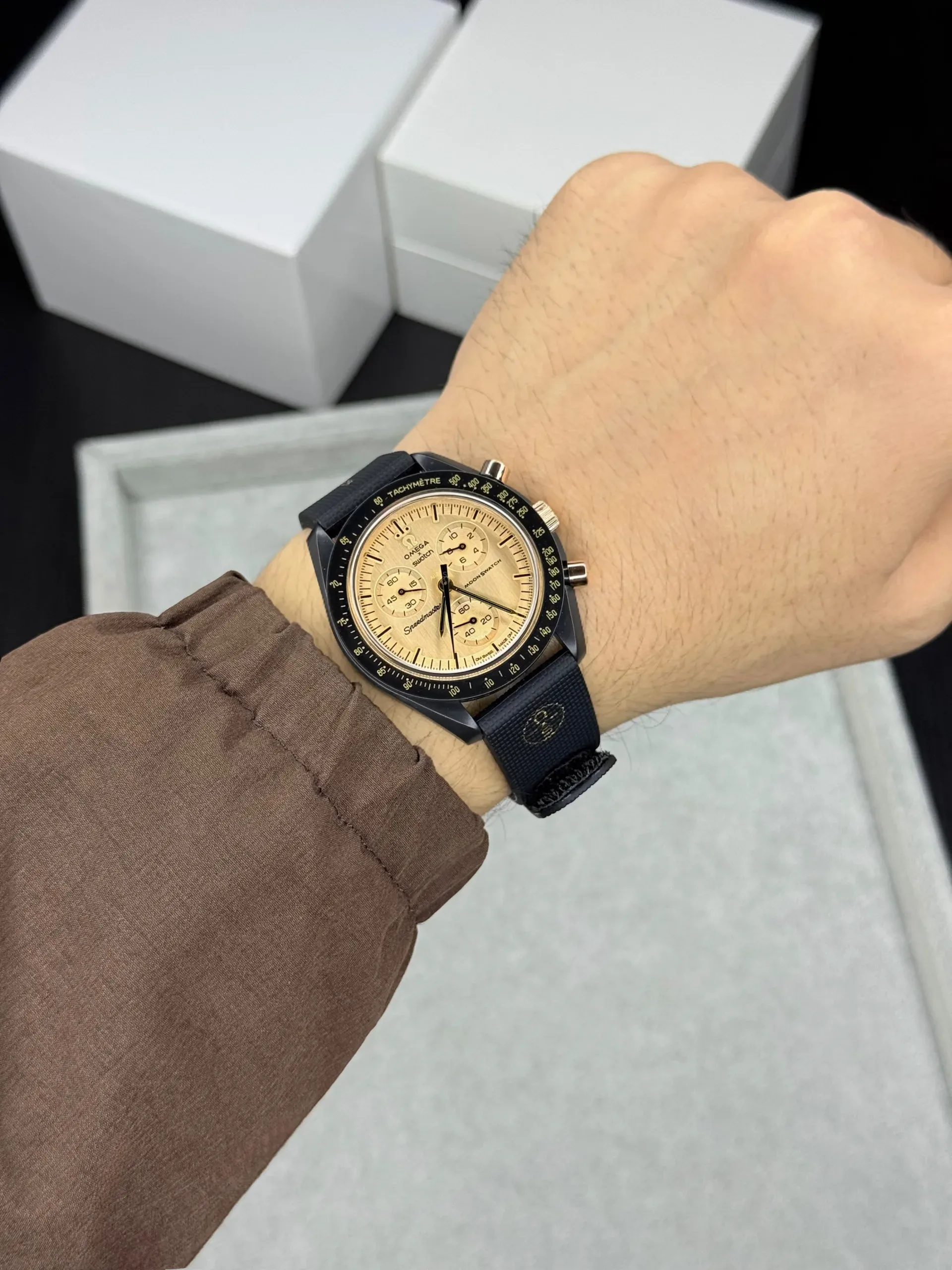 Omega X Swatch Speedmaster Golden Dial - Image 3