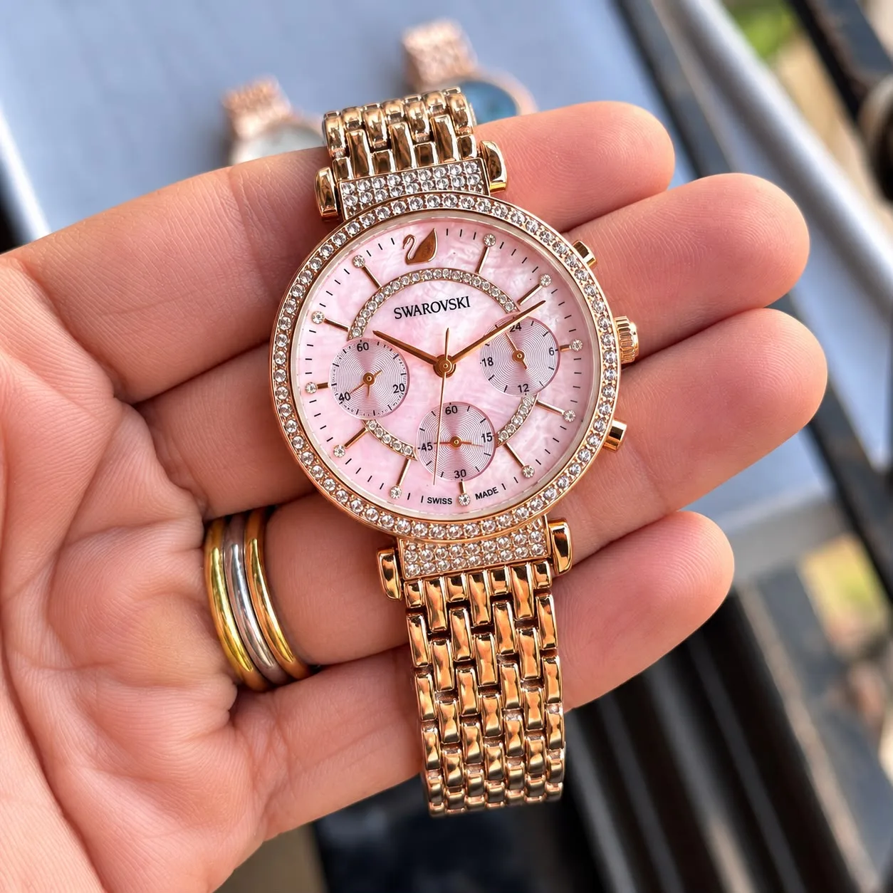 WhatsApp Image 2026-10-23 at 1.22.27 AM Swarovski Quartz Pink Dial - Image 1