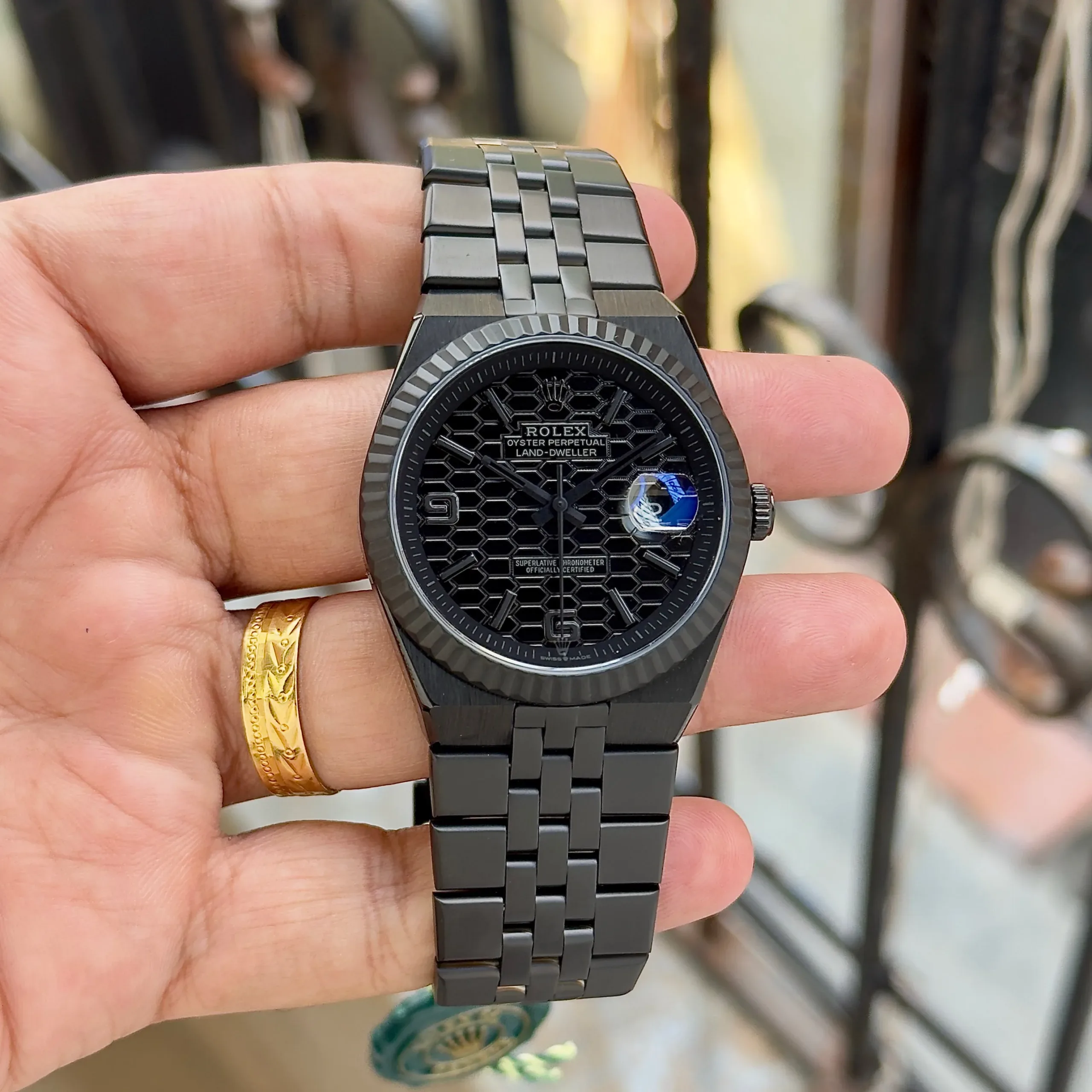 Rolex Datejust Black Honeycomb Pattern Dial - Image 2