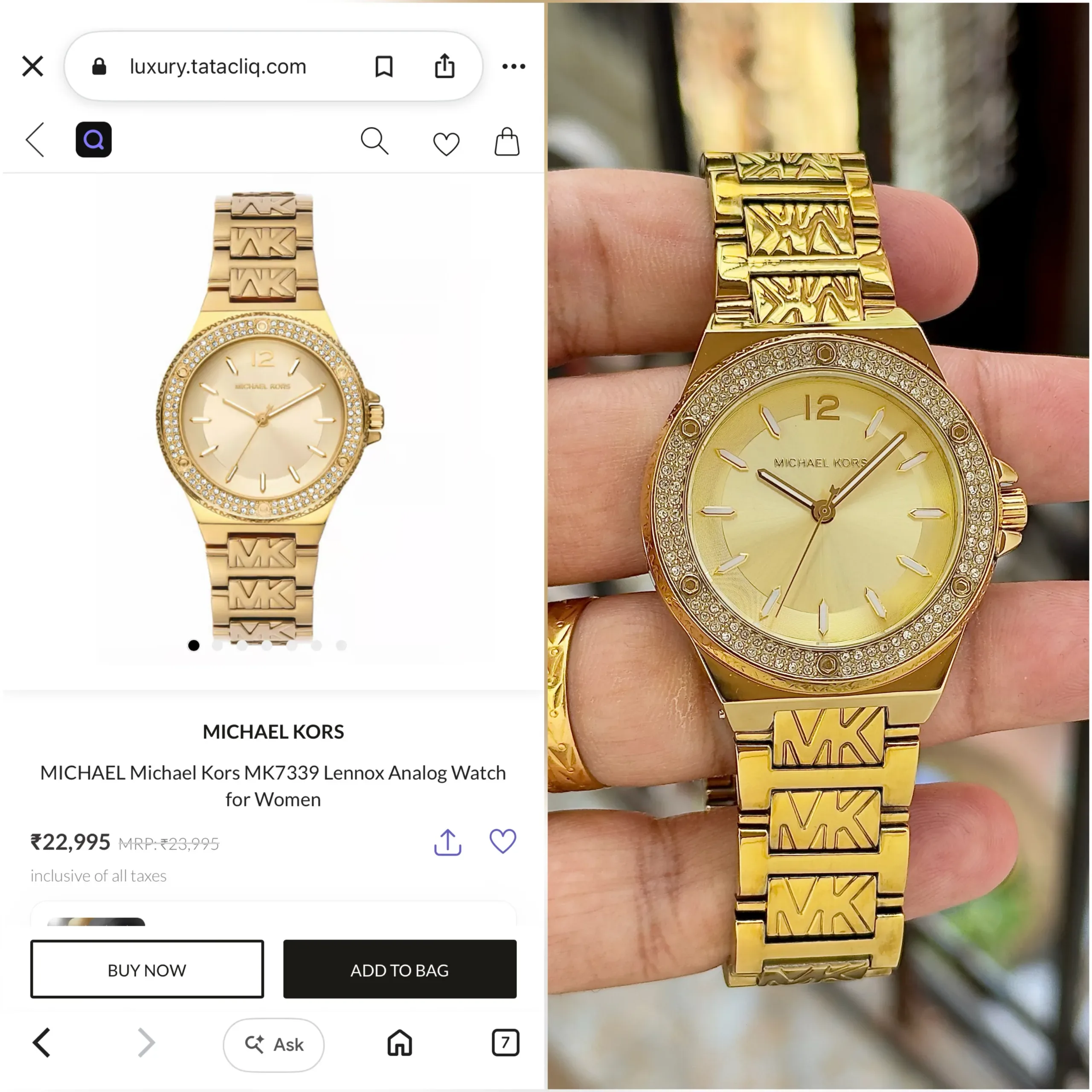Michael Kors Champagne Gold Sunray Dial - Image 2